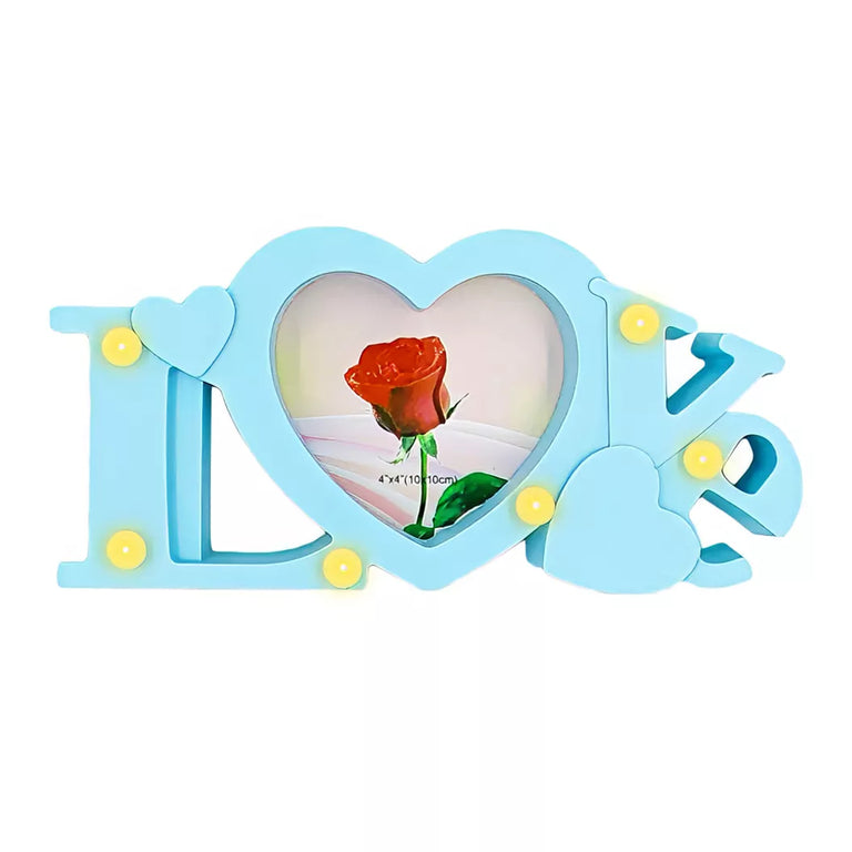 Rama foto cu lumini personalizata cu o poza - Love