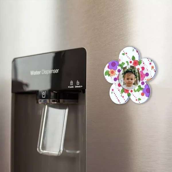 Magnet personalizat cu poza - Floari colorate - imagine 3