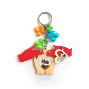 Breloc friend din lemn personalizat cu poza