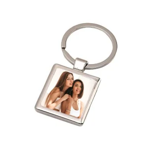 Breloc metalic personalizat cu poza - patrat