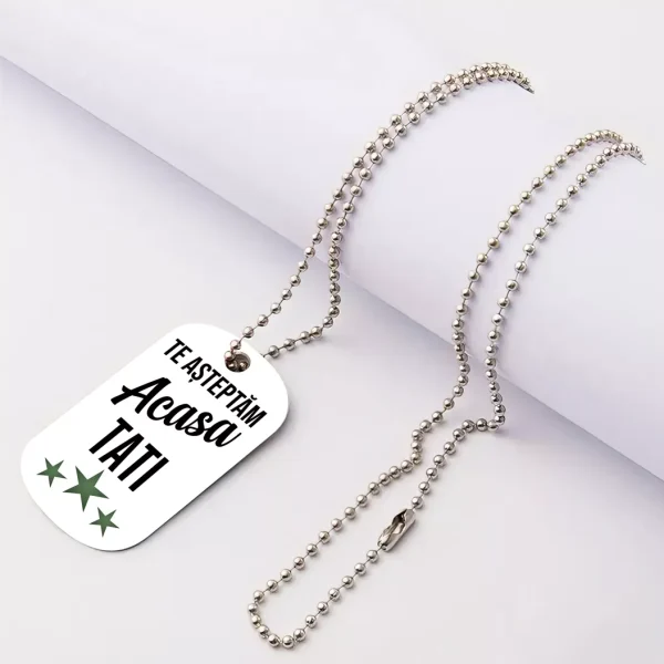 Colier metalic Army personalizat cu poza sau text - imagine 3