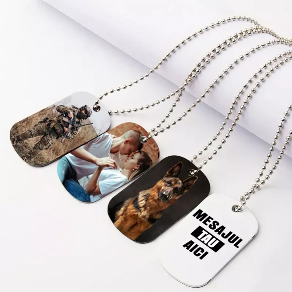 Colier metalic Army personalizat cu poza sau text - imagine 4