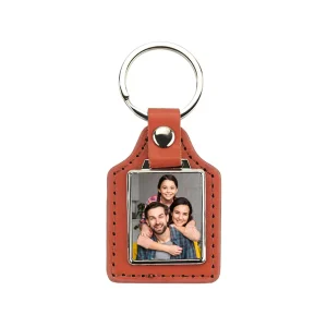 Breloc piele personalizat cu poza - dreptunghi