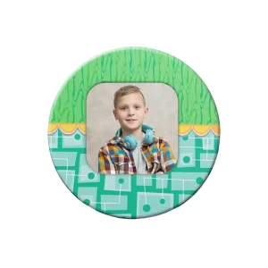 Magnet personalizat cu poza - Rotund verde