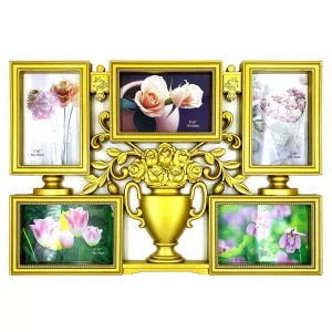 Rama foto personalizata cu 5 poze - Cupa aurie