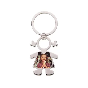 Breloc metal fetita personalizat cu poza