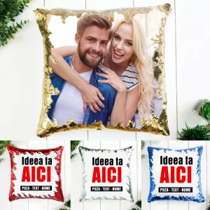 Perna cu paiete diferite culori personalizata cu poza