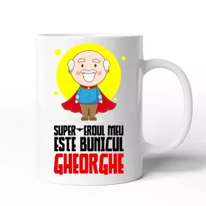 Cana personalizata cu nume - Super eroul meu este bunicul