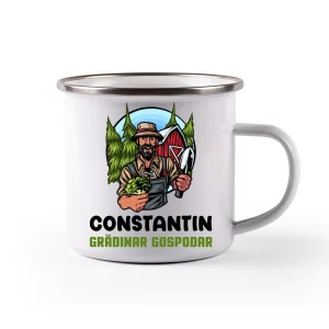 Cana emailata personalizata cu nume - Gradinar gospodar