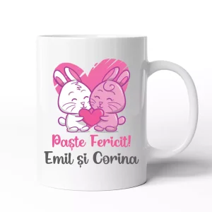 Cana personalizata cu nume - Paste Fericit