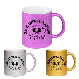 Cana GLITTER cu sclipici personalizata - Cana cu lacrimile angajatilor