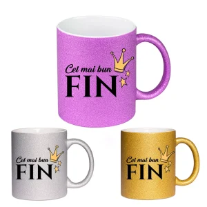 Cana GLITTER cu sclipici personalizata - Cel mai bun fin