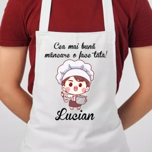 Sort personalizat cu nume - Cea mai buna mancare o face tata