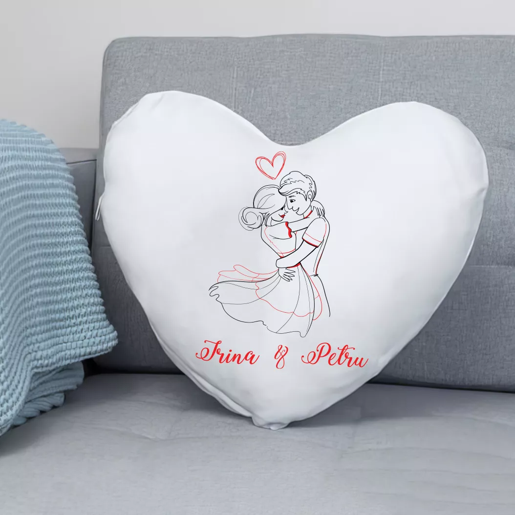 Perna in forma de inima personalizata cu nume - Indragostiti - imagine 3