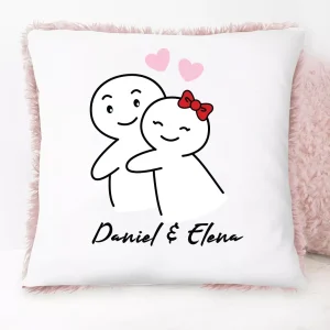 Perna cu blana roz personalizata cu nume - Indragostiti