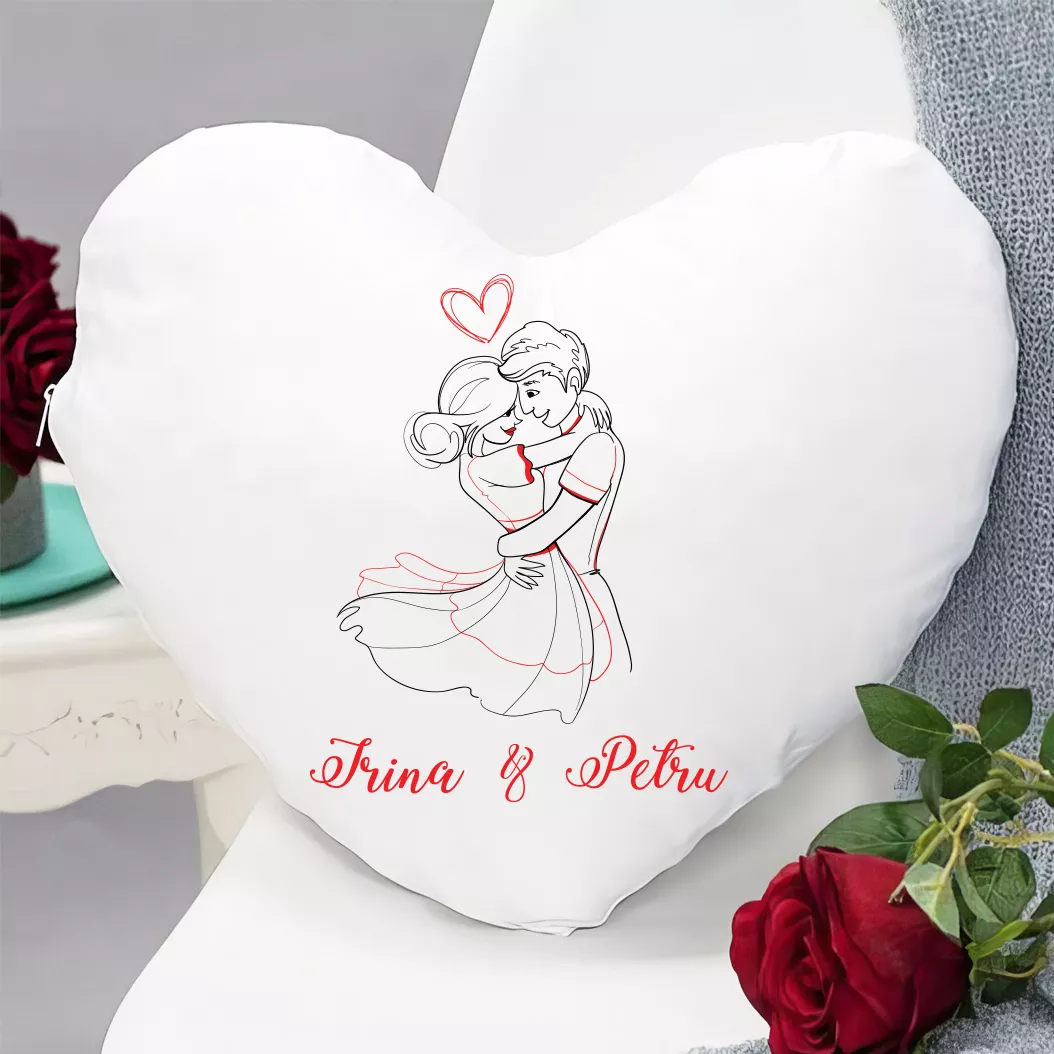Perna in forma de inima personalizata cu nume - Indragostiti - imagine 2