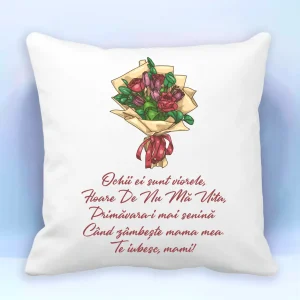 Perna personalizata cu mesaj - Te iubesc mami
