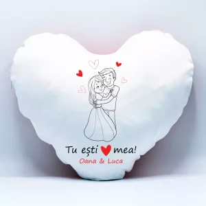 Perna in forma de inima personalizata cu nume - Tu esti inima mea