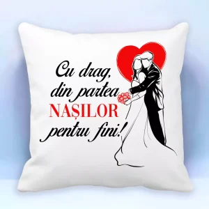 Perna personalizata cu mesaj - Cu drag din partea nasilor pentru fini