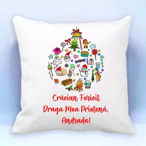 Perna personalizata - Craciun Fericit draga mea prietena
