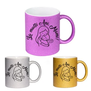 Cana GLITTER cu sclipici personalizata - La multi ani mami