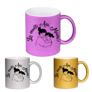 Cana GLITTER cu sclipici personalizata - La multi ani mami