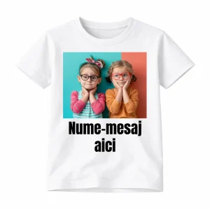 Tricou copii personalizat cu poza, nume, mesaj